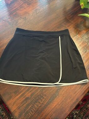 be inspired Black Mini Skort with White Piping